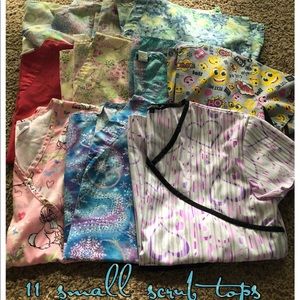 11 small scrub tops